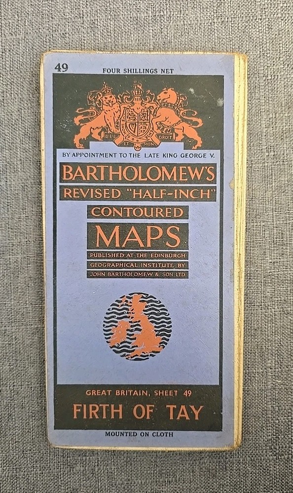 Bartholomew’s FIRTH OF TAY Revised Half-Inch Sheet 49 Vintage Cloth Map