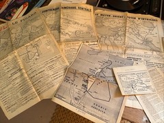 Vintage 50s 60s Newspaper Maps Africa Middle East Central America Israel Figaro