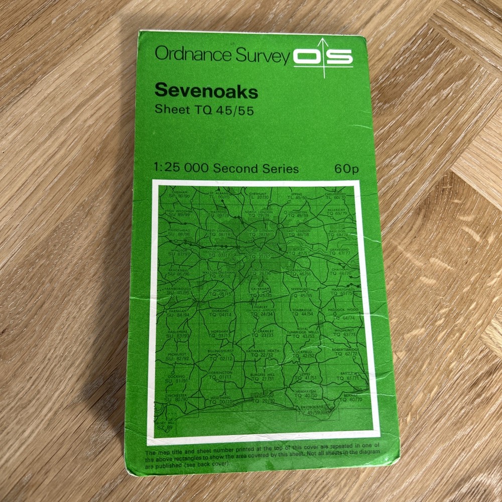 SEVENOAKS Ordnance Survey Second Series Map TQ45/55 1974 Westerham Biggin Hill