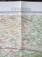 Bartholomew’s Map Tyneside Newcastle Vintage 60s 1962 Paper Half Inch Free Post