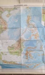 Vintage 1975. Map of South East Asia. Bartholemew & Sons