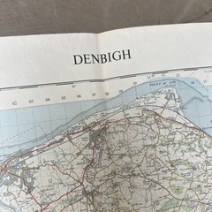 Vintage Map Denbigh Wales 1961 Large Ordance Survey