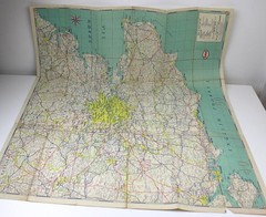 ESSO Petroleum Road Maps No. 1 & 2 London South & East England Colour Map 1960s