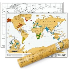 Large Size Scratch Off World Map Poster Personalized Travel Vacation Log Gift UK