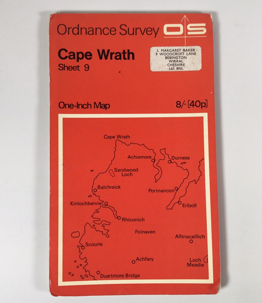 Cape Wrath Ordnance Survey Map Sheet 9 Dated 1967