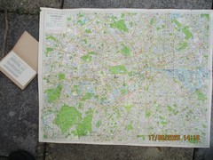 Bacon’s Ruby Map of London & Suburbs, with Index & Strangers Guide, c1948