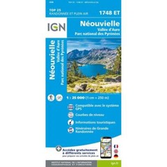 France 1:25K map 1748ET – Néouvielle / Vallée d’Aure / PNR des Pyrénées map