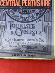 Antique 1924 Bartholomew’s 1/2 Inch to 1 Mile Cloth Map No 12 Central Perthshire