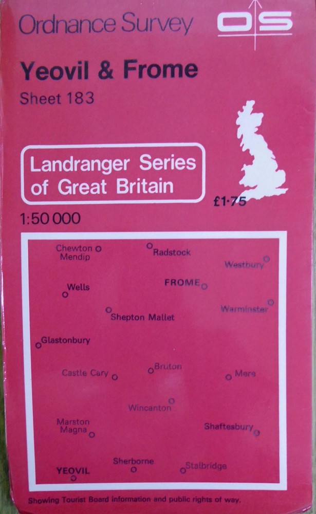 Landranger 183. Yeovil & Frome. OS 1:50,000 Map. Ordnance Survey. Vintage.
