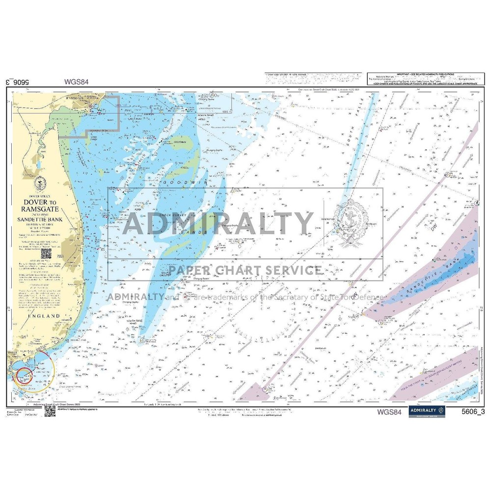 Admiralty Small Craft Chart 5606_3: Dover to Ramsgate including Sandettie Bank