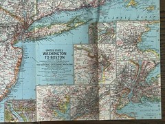 Vintage NATIONAL GEOGRAPHIC 1962 MAP US Washington To Boston 25” X 38” Ex++