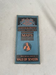 Vintage Ordnance Survey Contour Map Bartholomew’s Sheet 18 Vale Of Severn