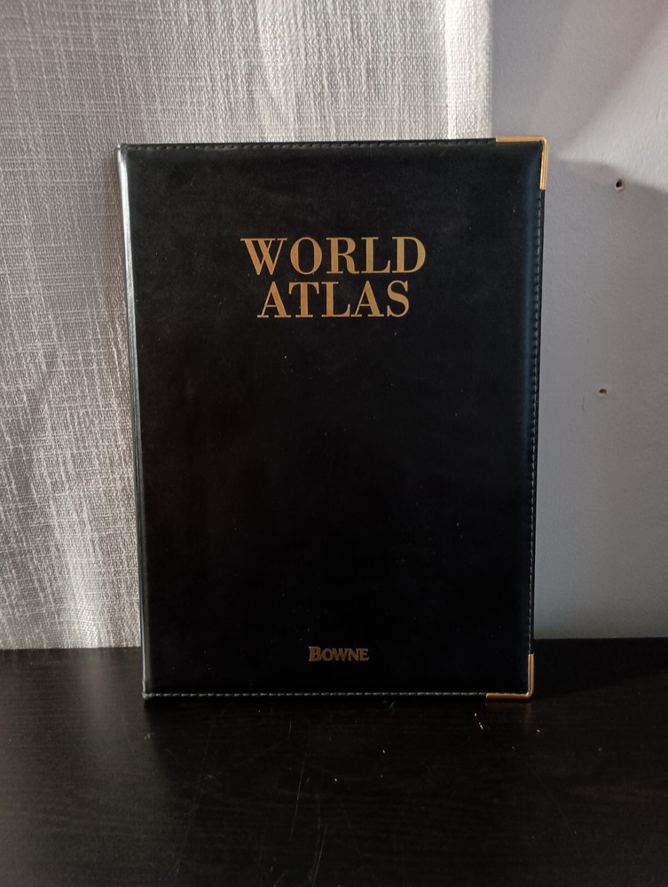 Philip’s World Atlas, Ninth Edition (1999) Custom Leather-Bound Hardcover