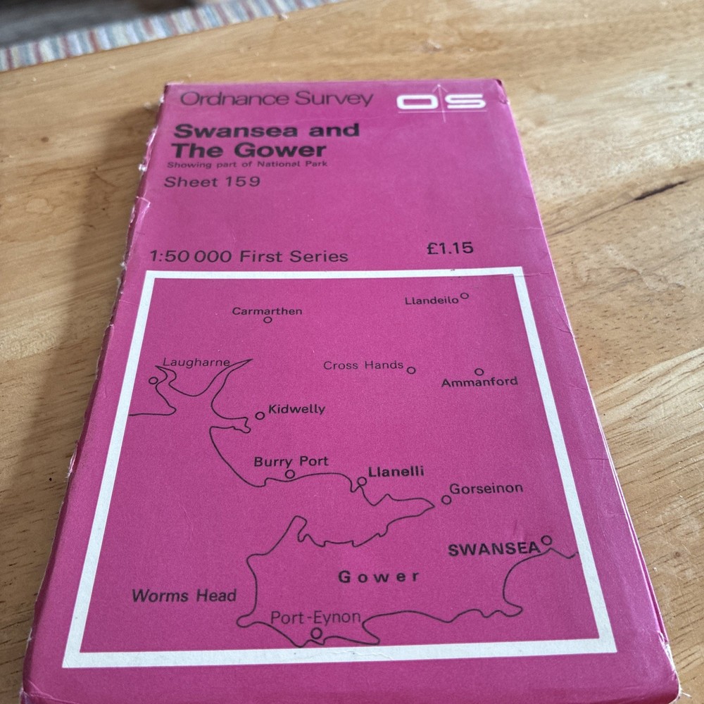 OS Swansea & Gower Sheet 159 Parts National Park First Series