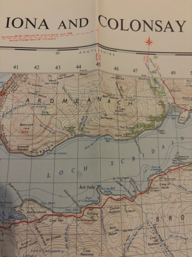 Ministry of Defence Ordnance Survey Map Sheet 51 Iona & Colonsay Scotland 1966