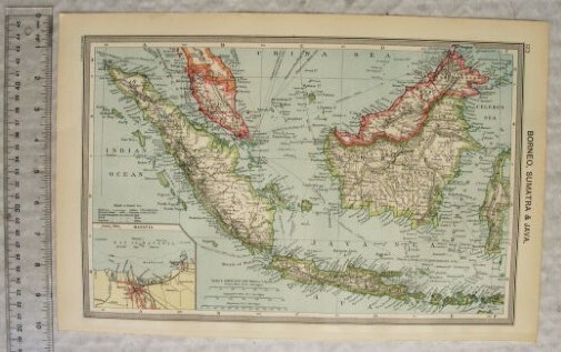 c1907 Harmsworth Plate No. 123 Borneo. Sumatra & Java