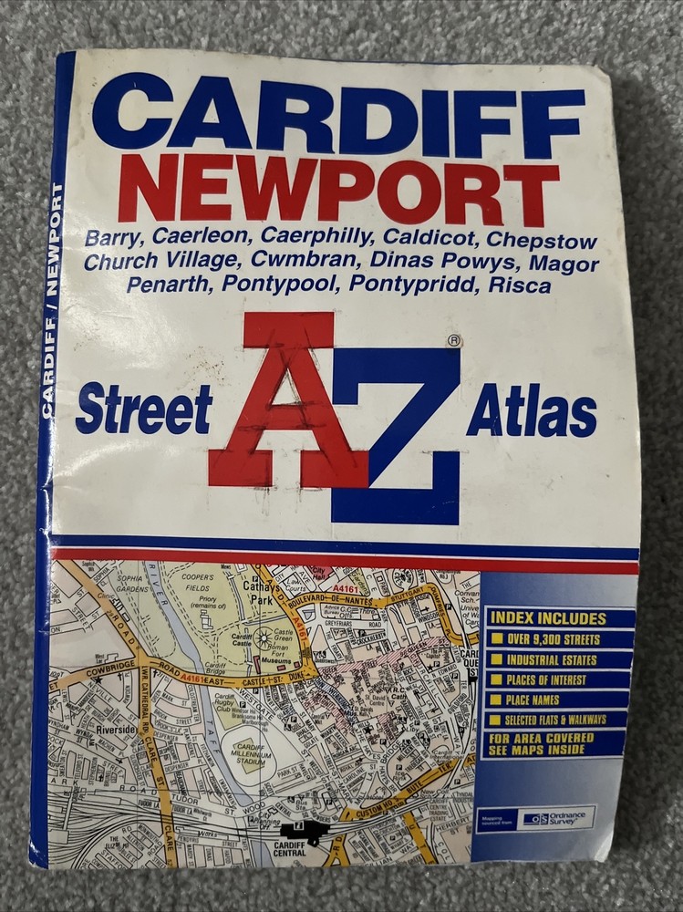 Cardiff Newport Street AZ Atlas 2000 Edition