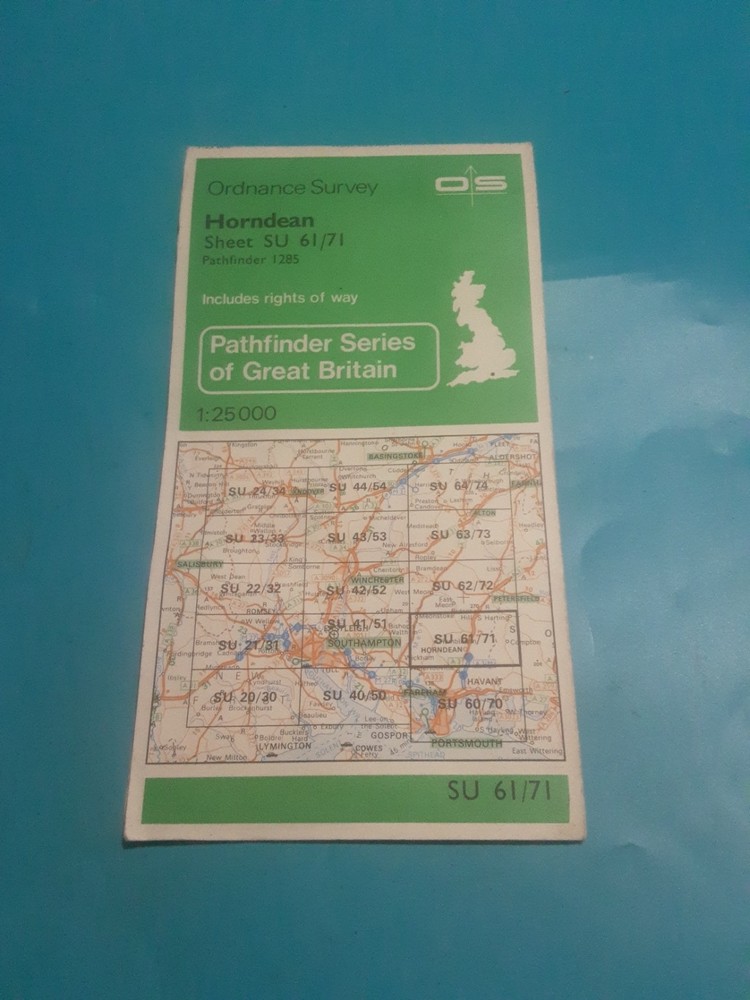 “OS Pathfinder Map SU 61/71 Horndean (1980s) – Very Good Clean Condition”