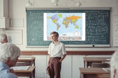 A1 A2 World Map With Flags Poster Education Geography School Home Wall Chart