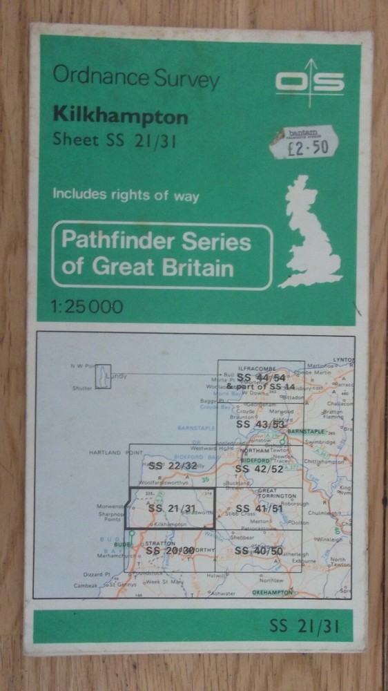 pathfinder maps: kilkhampton sheet 1273 map  folded map 1990 by ordnance survey