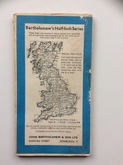Vintage Map Bartholomews Revised Half Inch Sheet 22 Mid-Wales on paper