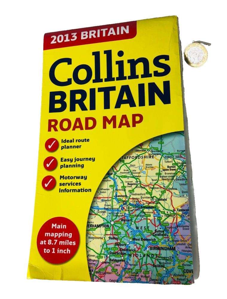 Road Map Britain Collins 2013 Tourist Collectable Vintage ra