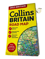 Road Map Britain Collins 2013 Tourist Collectable Vintage ra