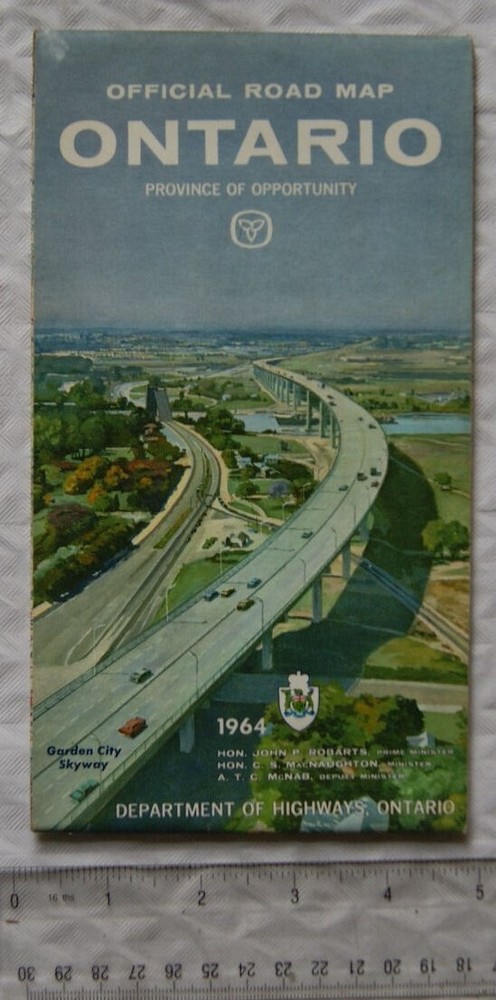 1964 Official Road Map Ontario – Province of Opportunity