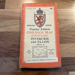 INVERURIE & ELLON Scotland Ordnance Survey 1 In Sh 40 Popular Edition 1946 CLOTH
