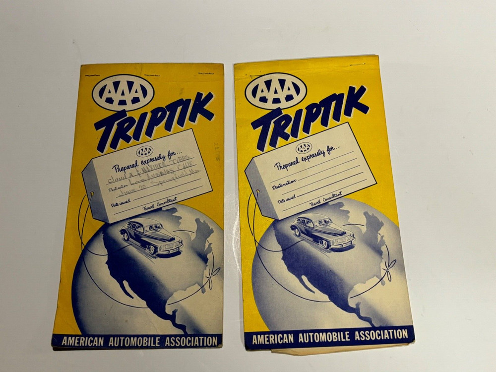 (2) Rare AAA Triptik Vintage Map Books 1950’s N.M. Ariz. Ala .Tenn.