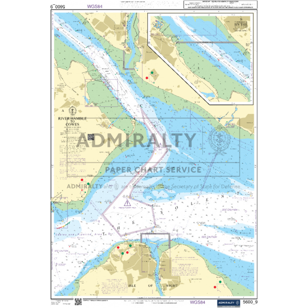 Admiralty Small Craft Chart 5600_9: River Hamble to Cowes