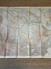 CANADA Vintage 1936 Wall Map NATIONAL GEOGRAPHIC Pre-WWII Original Color