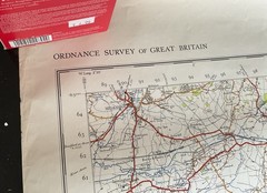 Ordnance Survey SALISBURY Wall Sheet Map NO 167 One-Inch MAP 1947 REvised ed