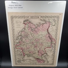 1859 Colton’s General Atlas Map of Russia and Hand Colored