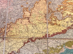 The O/S Geological Survey 1924 Map Of England & Wales Revised Edition By J.Flett
