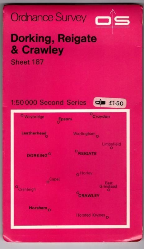 1:50,000 Second Series Sheet 187 Dorking, Reigate & Crawley : Ordnance Survey