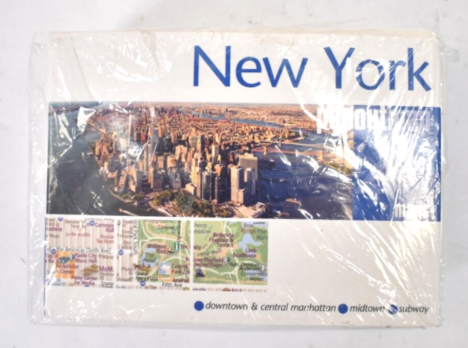 Lot of 10 New York City Popout Maps Paperback Pocket Sized By Popout Products