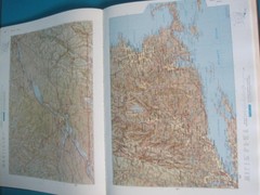 BRITANNICA ATLAS 1768 – 1988 15″ X 11″ BLUE HARDBACK BOOK WITH BEAUTIFUL MAPS