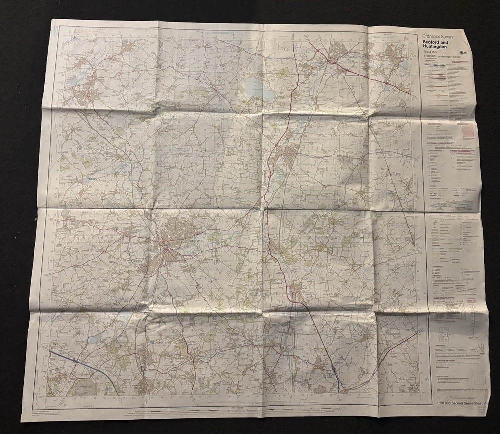 Ordnance Survey Landranger / MOD GSGS Map – Bedford & Huntingdon – Sheet 153