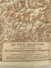 Vintage National Geographic Map The White Mountains Of New Hampshire July 1937