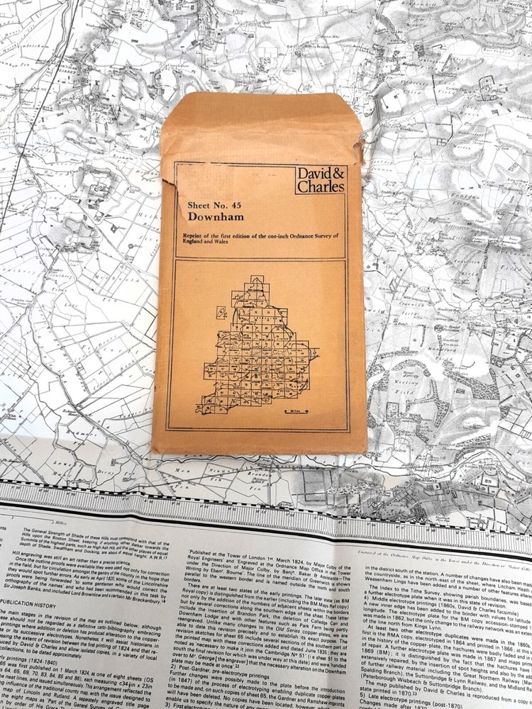 Downham. Reprint of the first edition One-Inch OS map. Sheet 45. Cambridgeshire