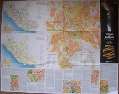 Rome & Latium-Past & Present c1980s (Road Map Latium 1:250,000-Street Map Rome)