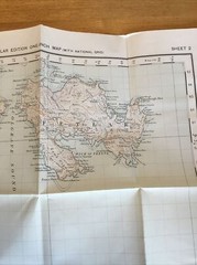 1948 Ordnance Survey One Inch Popular Edn Map 2 Shetland Islands North Mainland