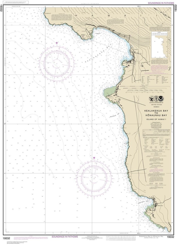 Kealakekua Bay to Hönaunau Bay | Waterproof NOAA Chart 19332