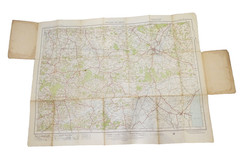 Antique Ordnance Survey 1m:1in Sheet Map on Linen No.126 Weald of Kent 1921