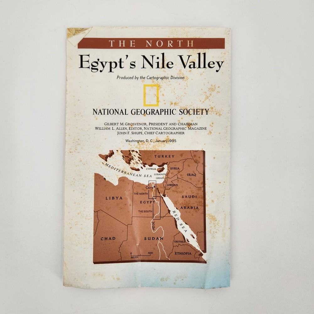 Vintage NAT GEO Egypt’s Nile Valley Map 1995