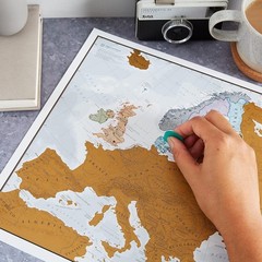 Detailed Scratch The World Map with A2 Bonus Map – Travel Tracker Gift