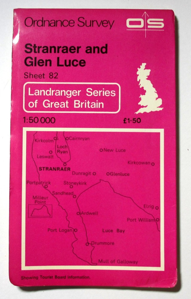 VGC OS Landranger Map (1:50,000) Sheet 82 STRANRAER and GLEN LUCE c1974