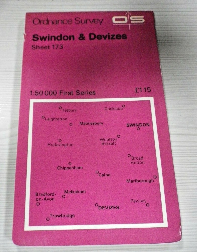 Landranger Series Ordnance Survey Map 1:50,000 Sheet 173 Swindon & Devizes
