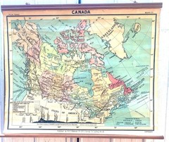CANADA WALL MAP – Circa. 1933 – Very Good Condition